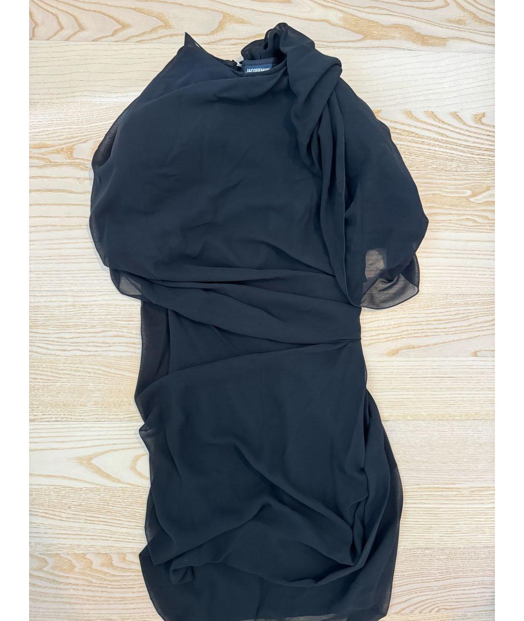 JACQUEMUS Черное полиэстеровое коктейльное платье, фото 4