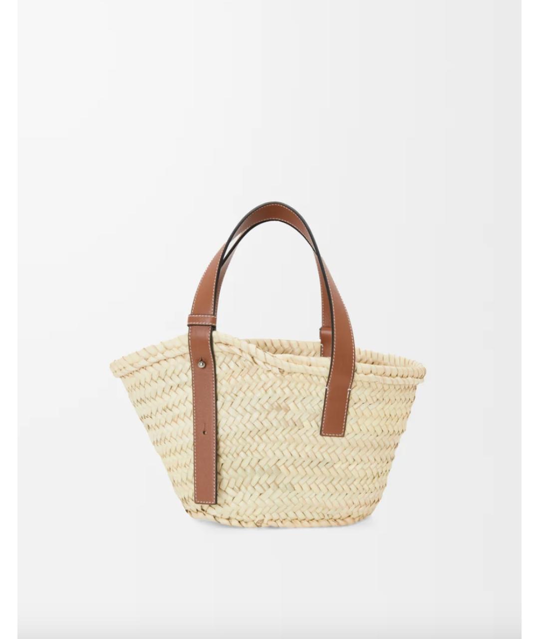 LOEWE Коричневая пелетеная пляжная сумка, фото 2