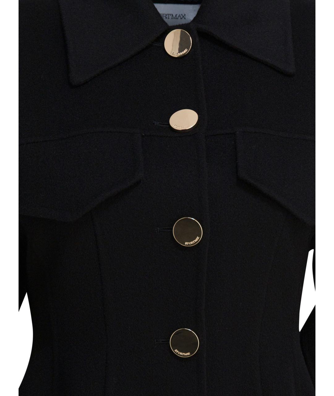 SPORTMAX Черное шерстяное пальто, фото 3
