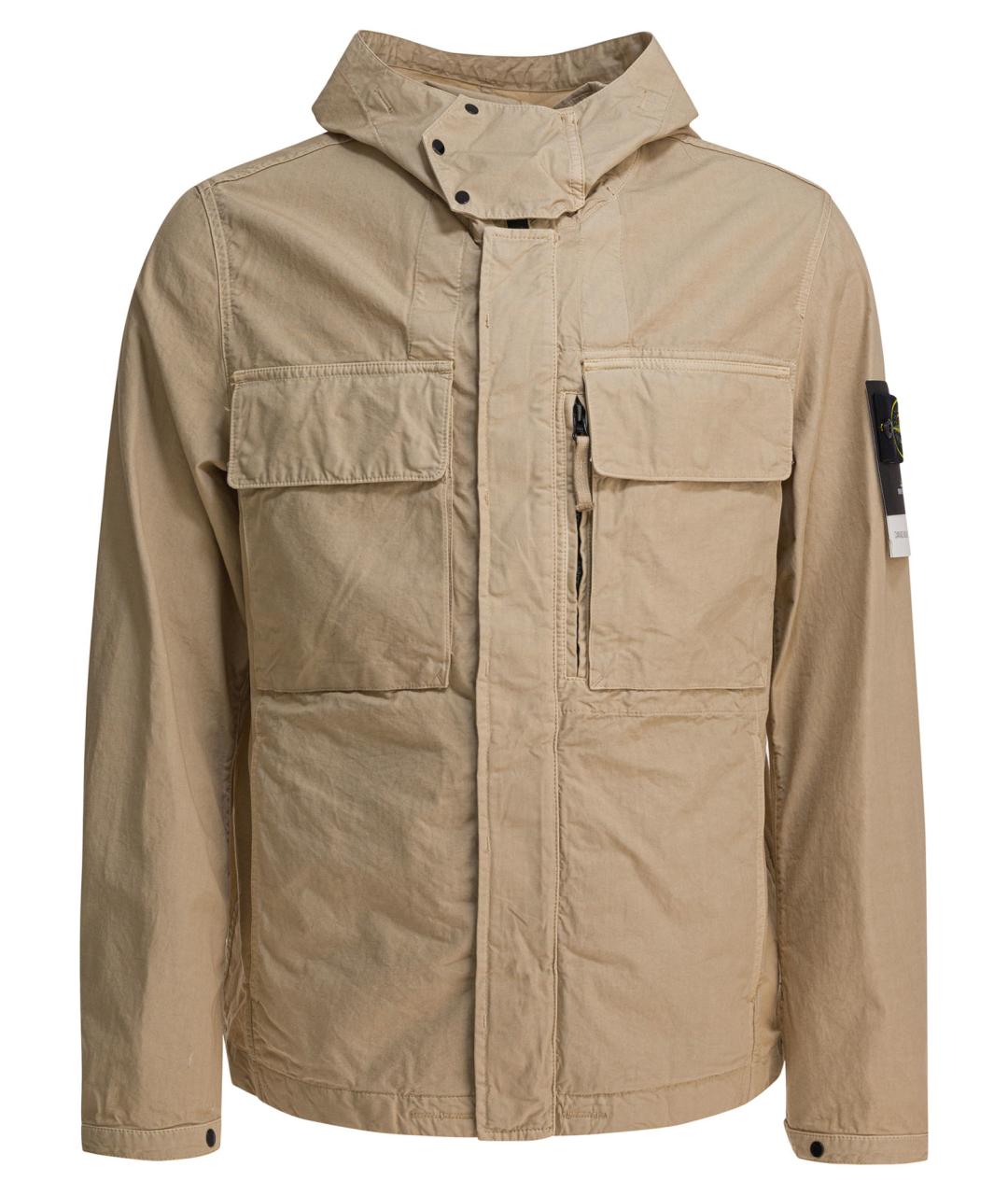 STONE ISLAND Бежевая хлопковая куртка, фото 1