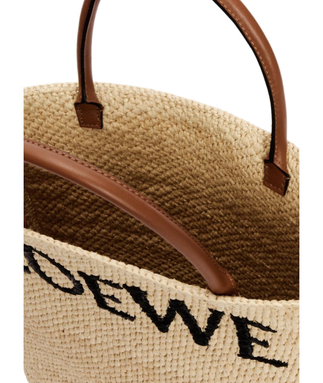 LOEWE Коричневая пелетеная сумка с короткими ручками, фото 4