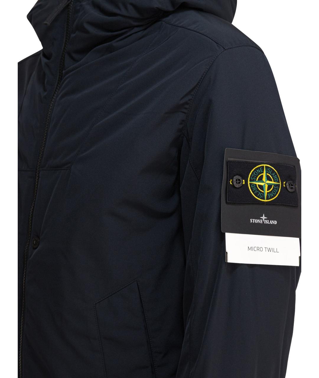 STONE ISLAND Темно-синяя полиэстеровая куртка, фото 4