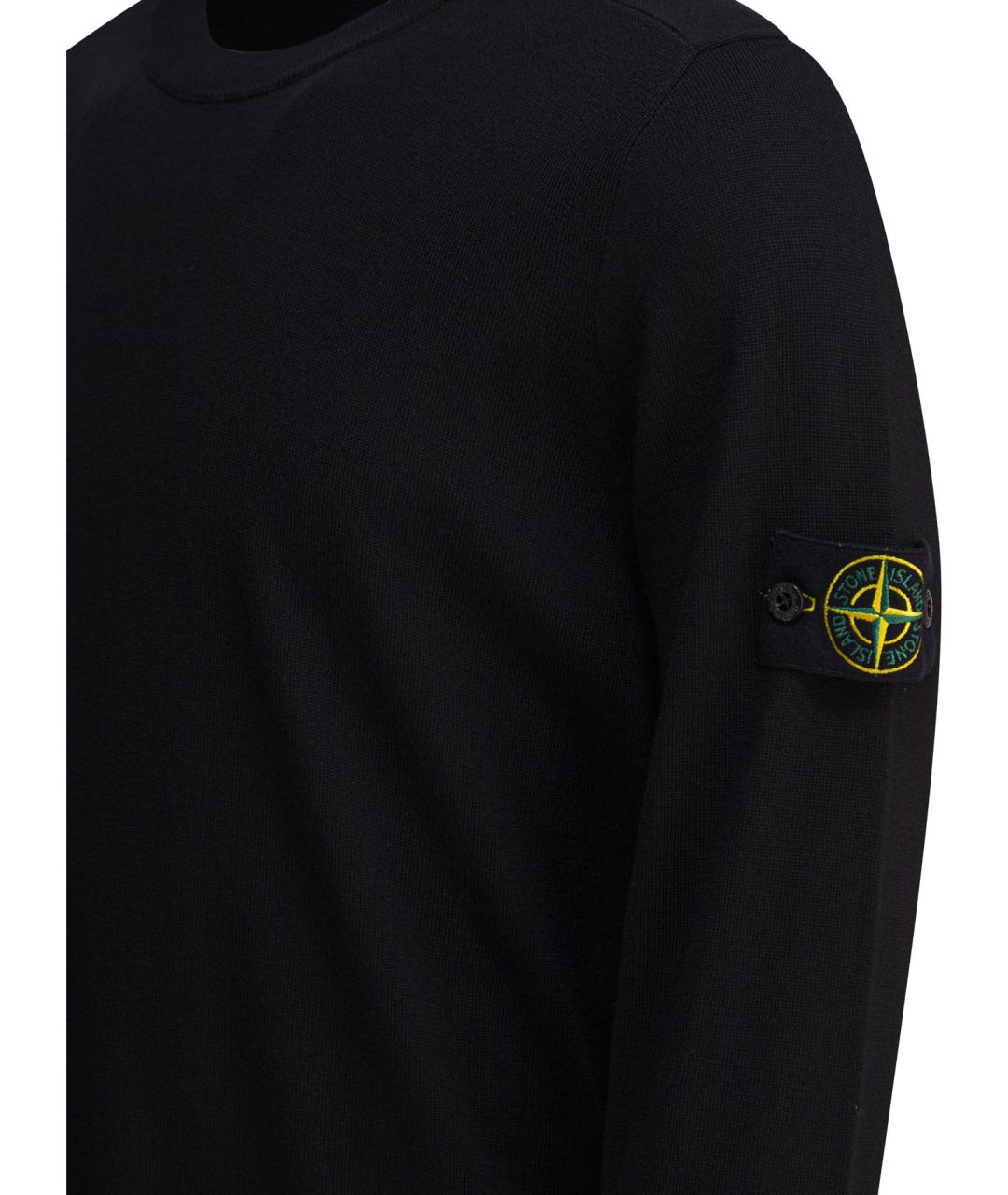 STONE ISLAND Черный шерстяной джемпер / свитер, фото 4