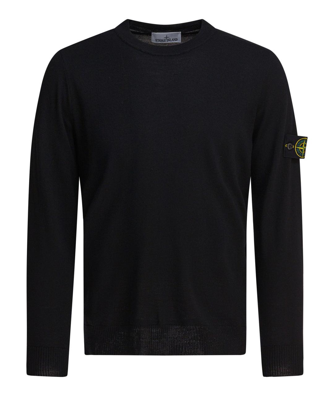 STONE ISLAND Черный шерстяной джемпер / свитер, фото 1