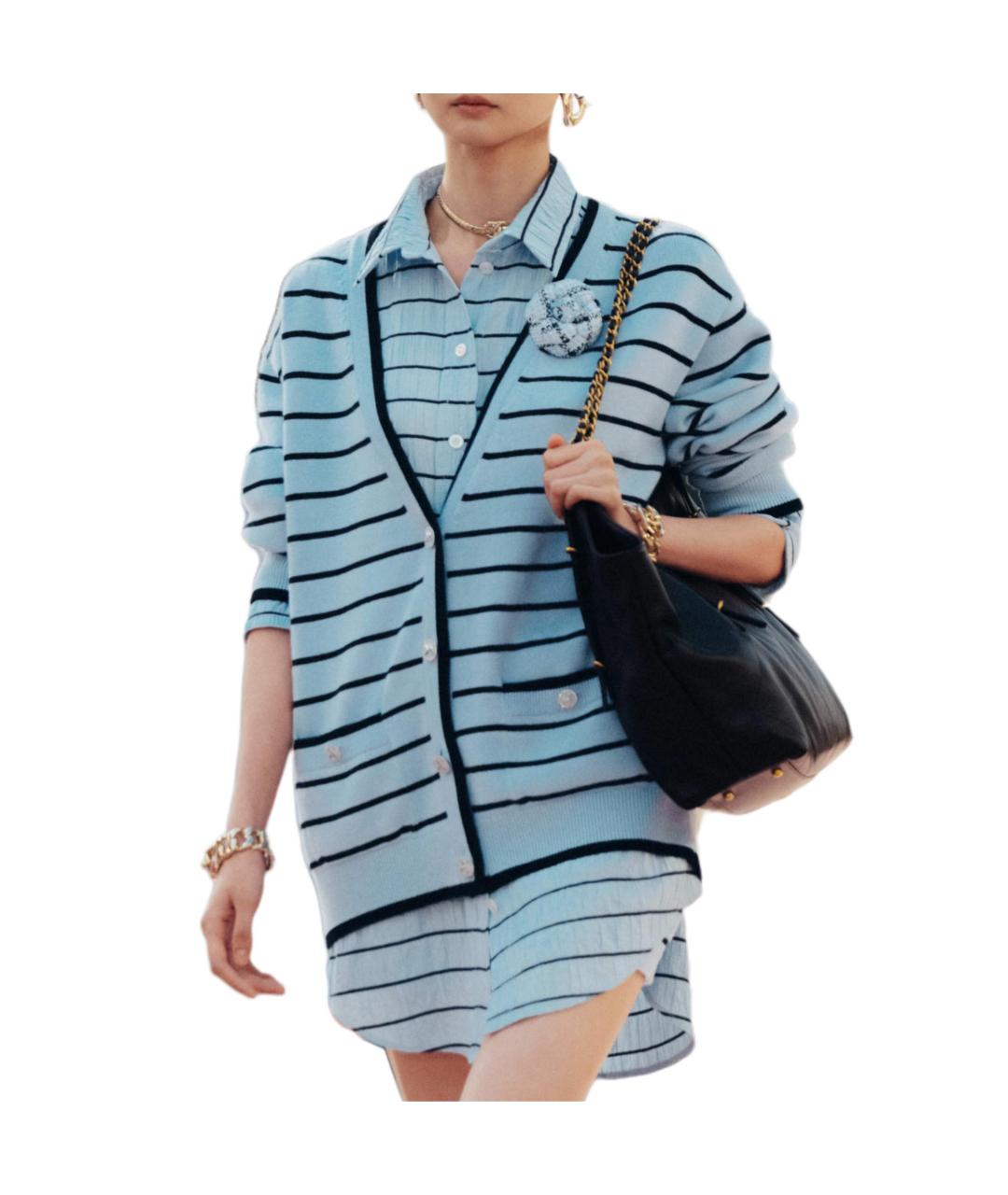 CHANEL Синий шерстяной джемпер / свитер, фото 4