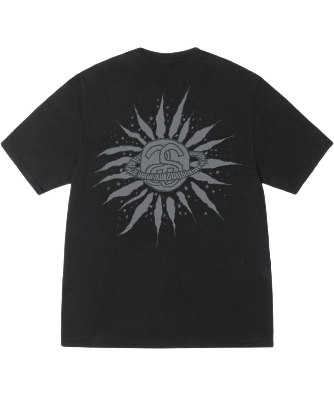 STUSSY Черная хлопковая футболка, фото 2