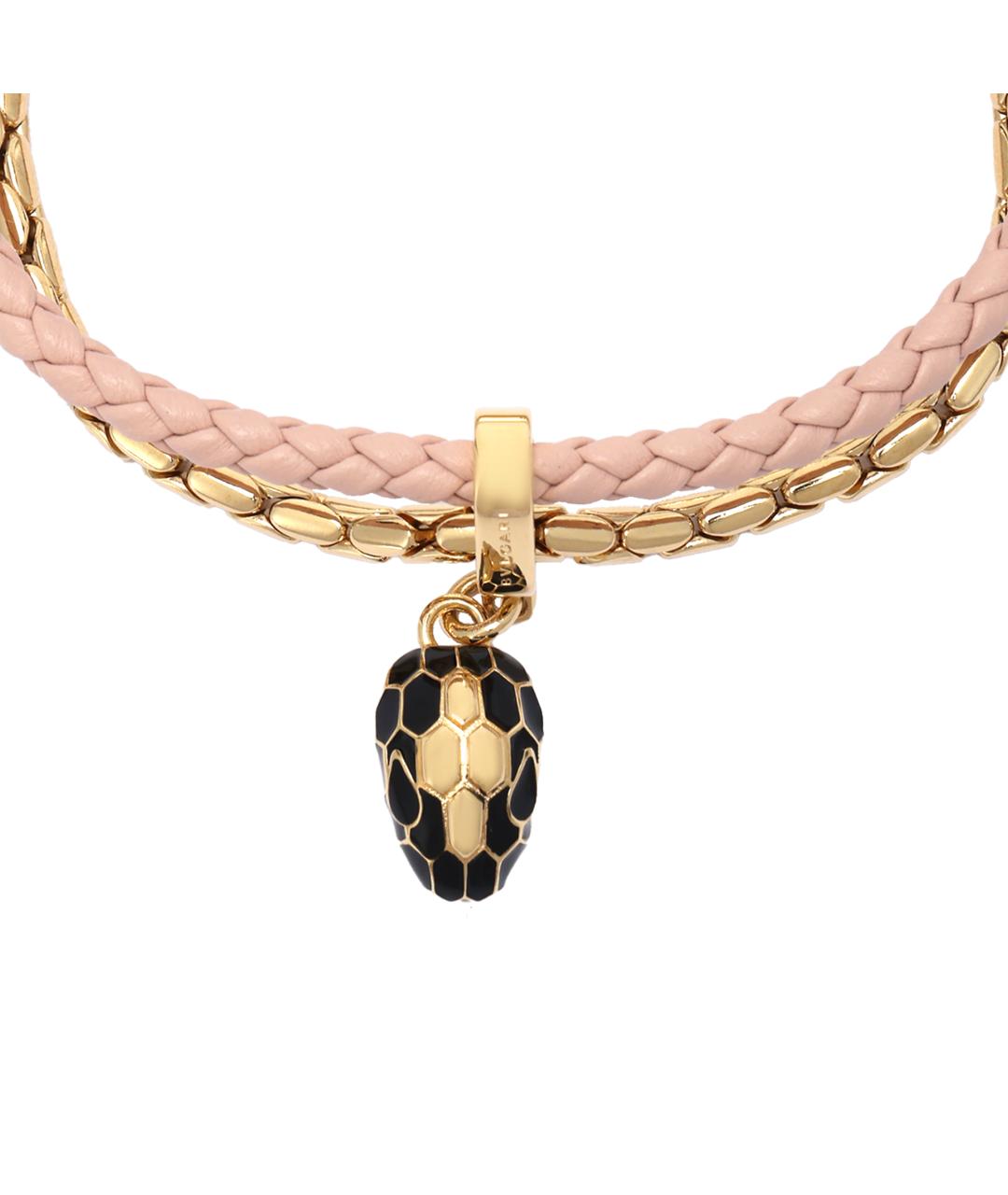 BVLGARI Розовый кожаный браслет, фото 3