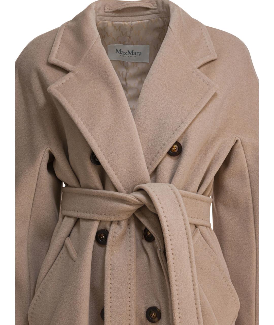 MAX MARA Бежевое шерстяное пальто, фото 3