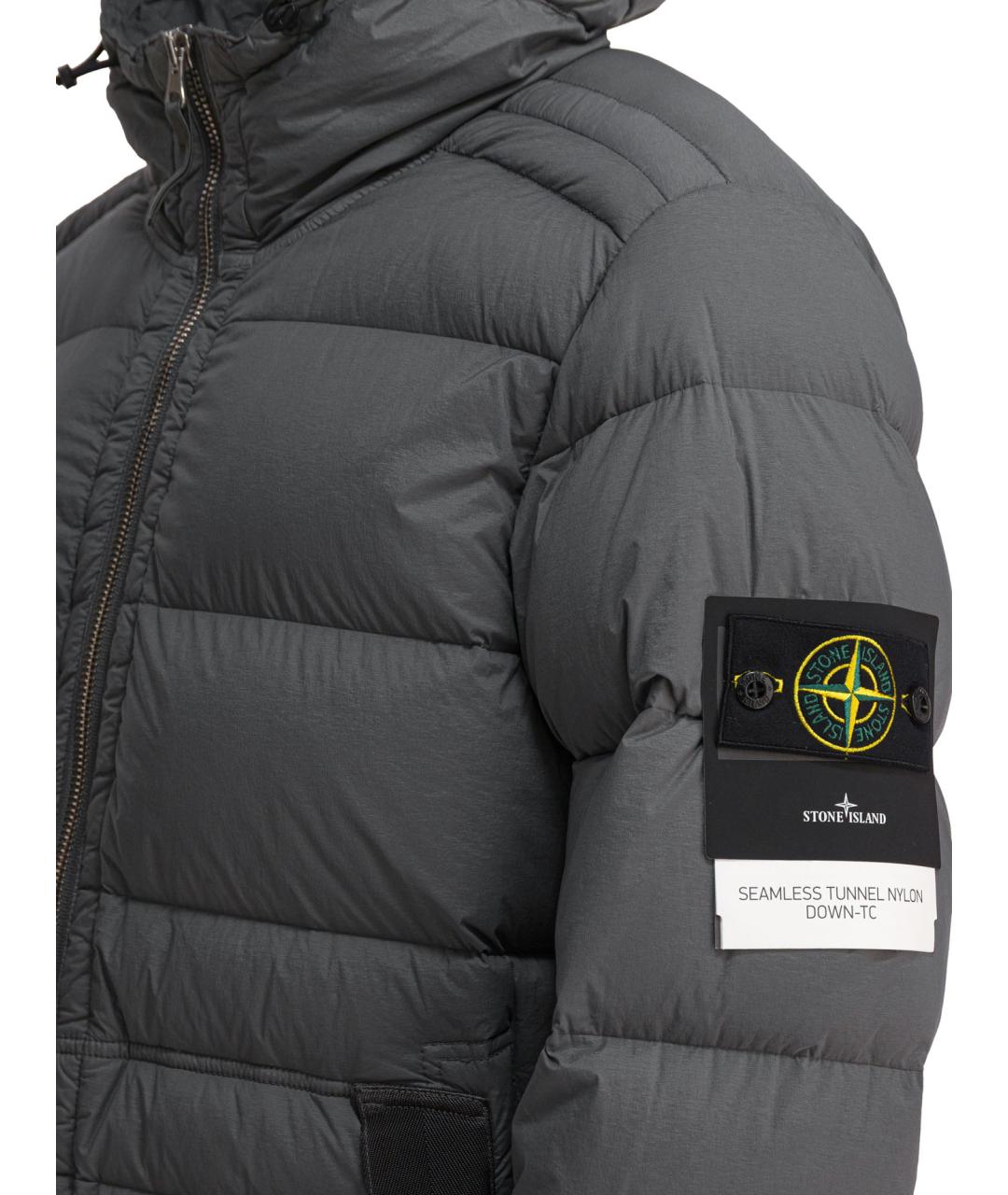 STONE ISLAND Серая полиамидовая куртка, фото 4