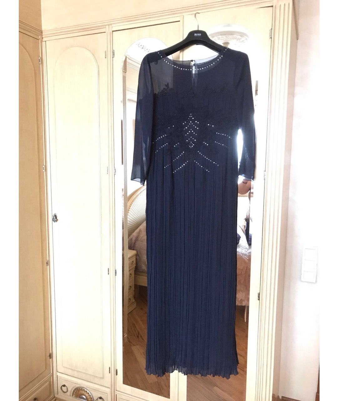 PHILOSOPHY DI ALBERTA FERRETTI Темно-синее шелковое вечернее платье, фото 5