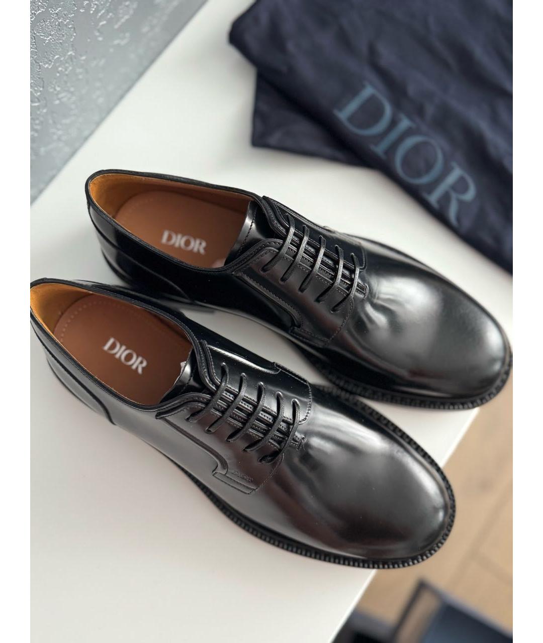 CHRISTIAN DIOR Черные кожаные туфли, фото 2