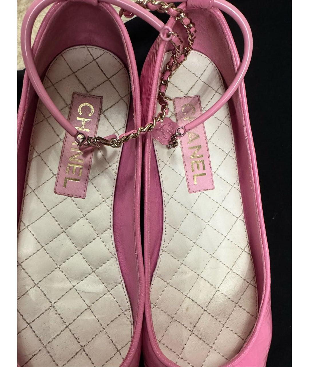CHANEL Розовые кожаные балетки, фото 8