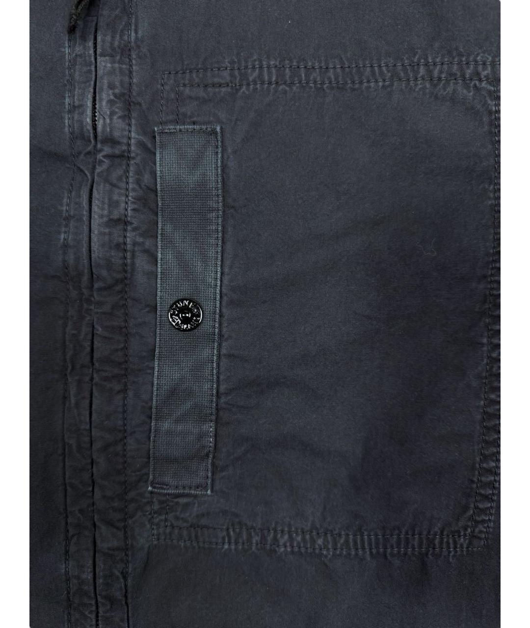 STONE ISLAND Темно-синяя хлопковая куртка, фото 4