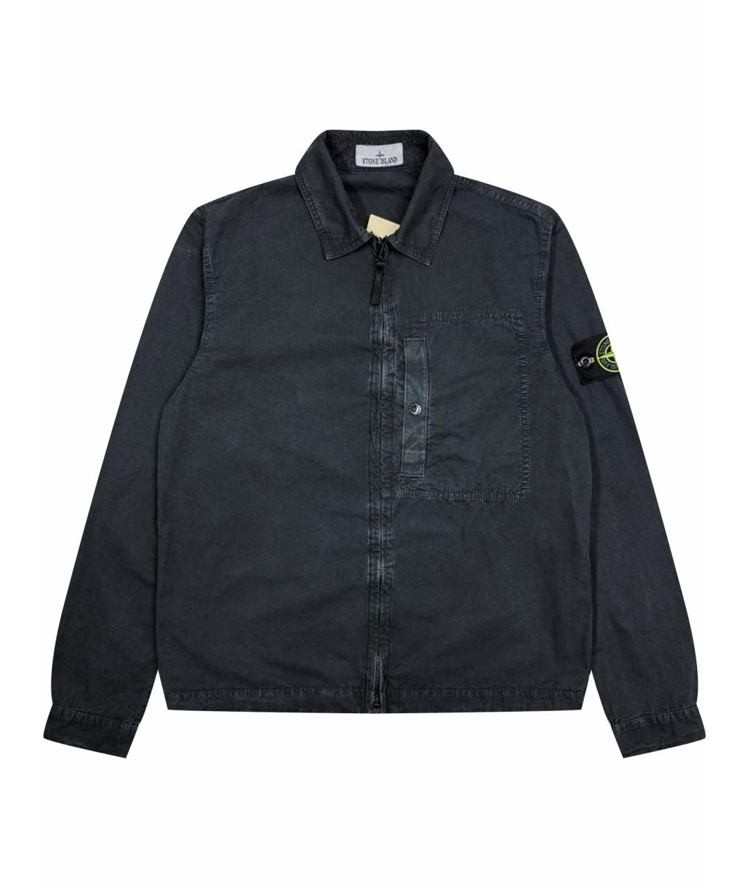 STONE ISLAND Темно-синяя хлопковая куртка, фото 1