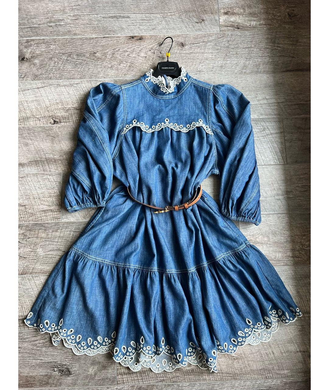 ZIMMERMANN Синее хлопковое повседневное платье, фото 8