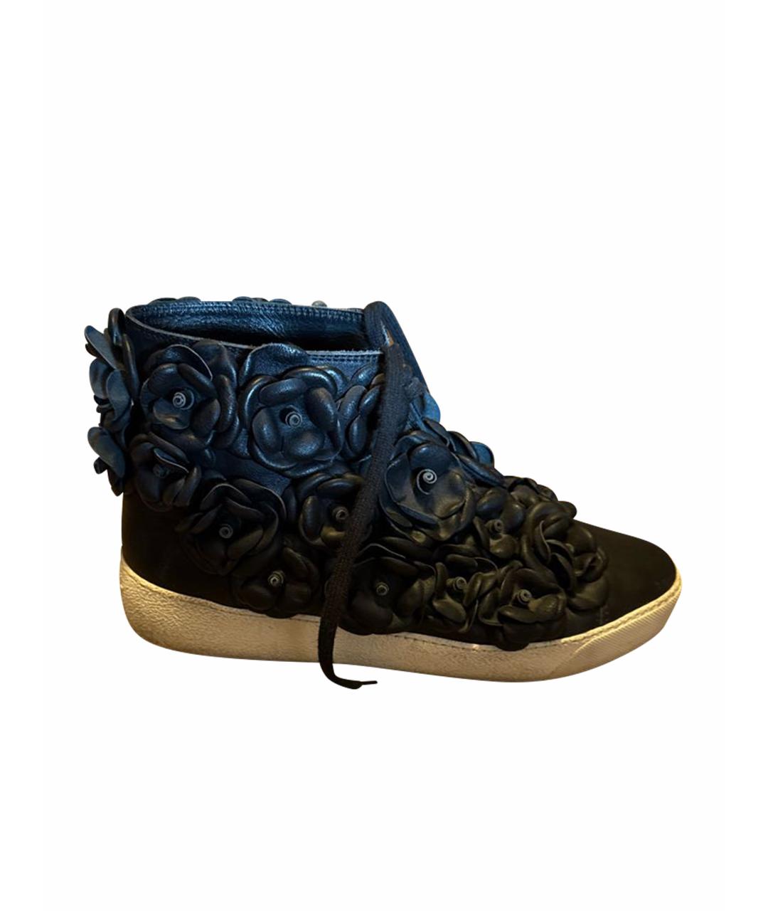 CHANEL Черные кожаные кроссовки, фото 1