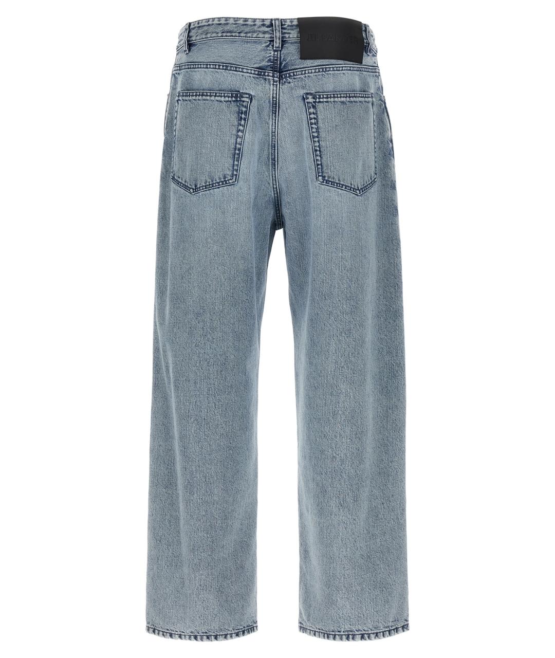 JIL SANDER Голубые хлопковые прямые джинсы, фото 2