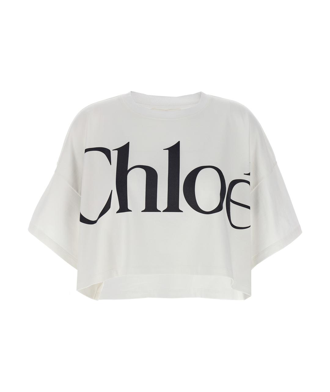 CHLOE Белая хлопковая футболка, фото 1