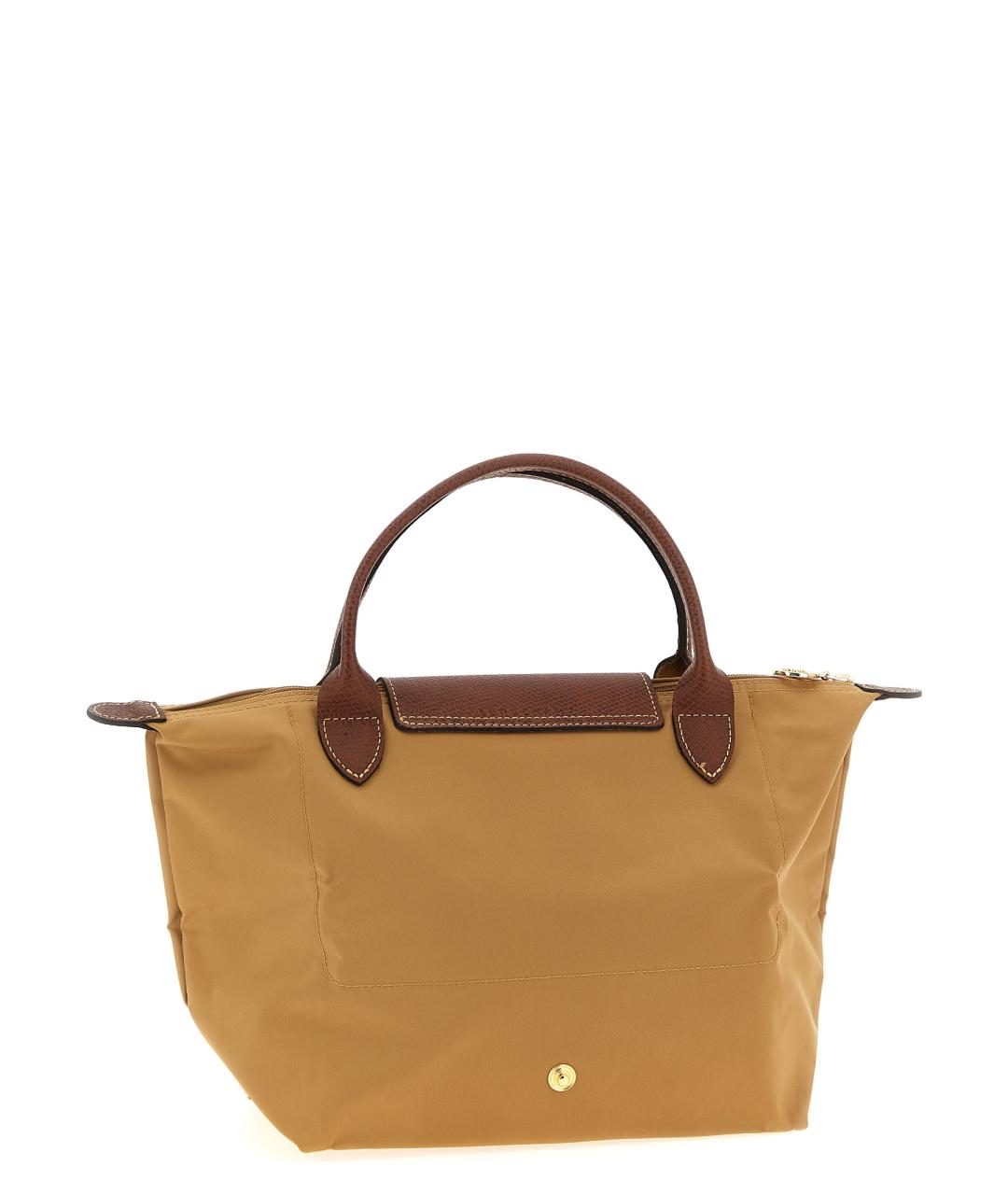 LONGCHAMP Бежевая синтетическая сумка с короткими ручками, фото 2
