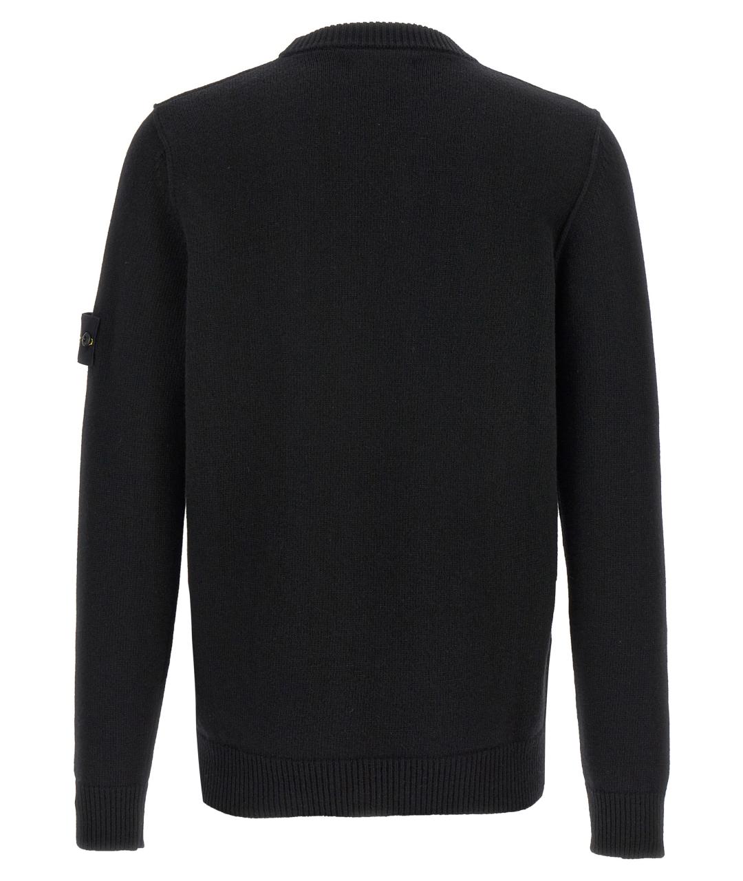 STONE ISLAND Черный шерстяной джемпер / свитер, фото 2