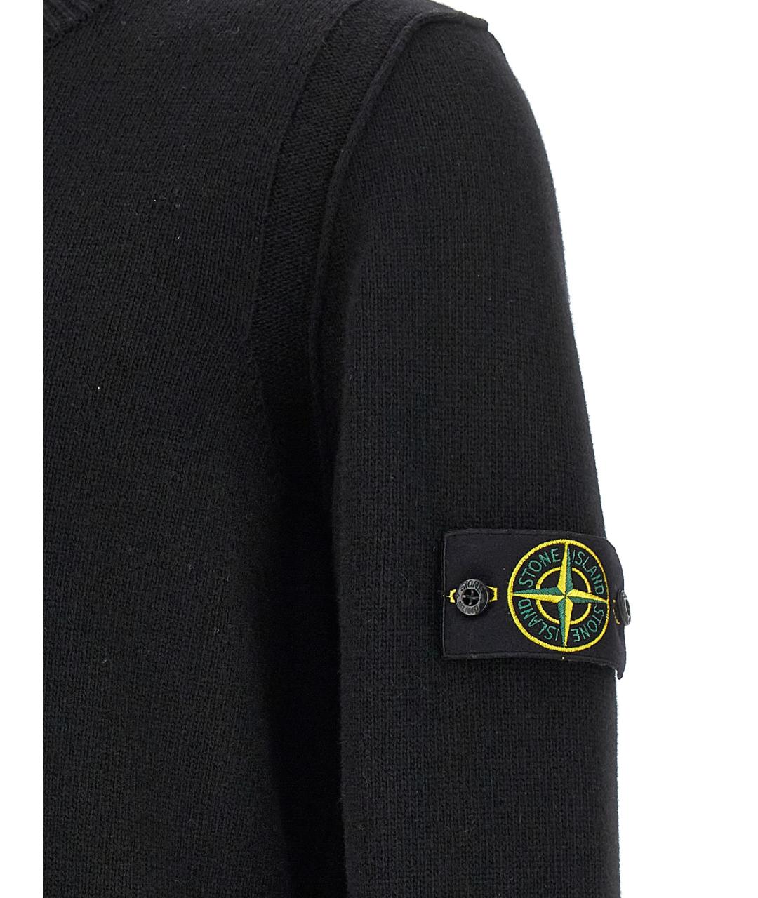 STONE ISLAND Черный шерстяной джемпер / свитер, фото 4