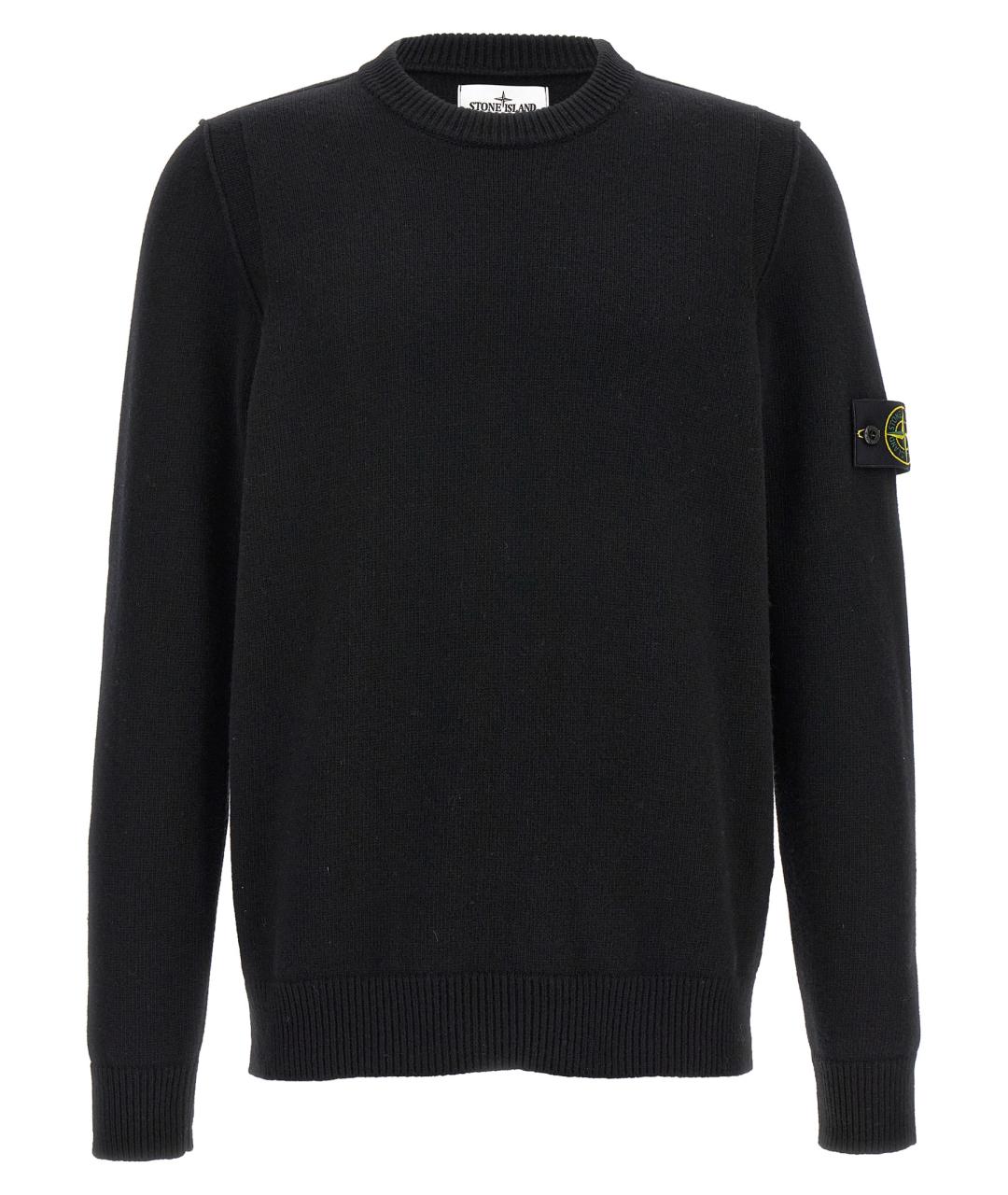 STONE ISLAND Черный шерстяной джемпер / свитер, фото 1