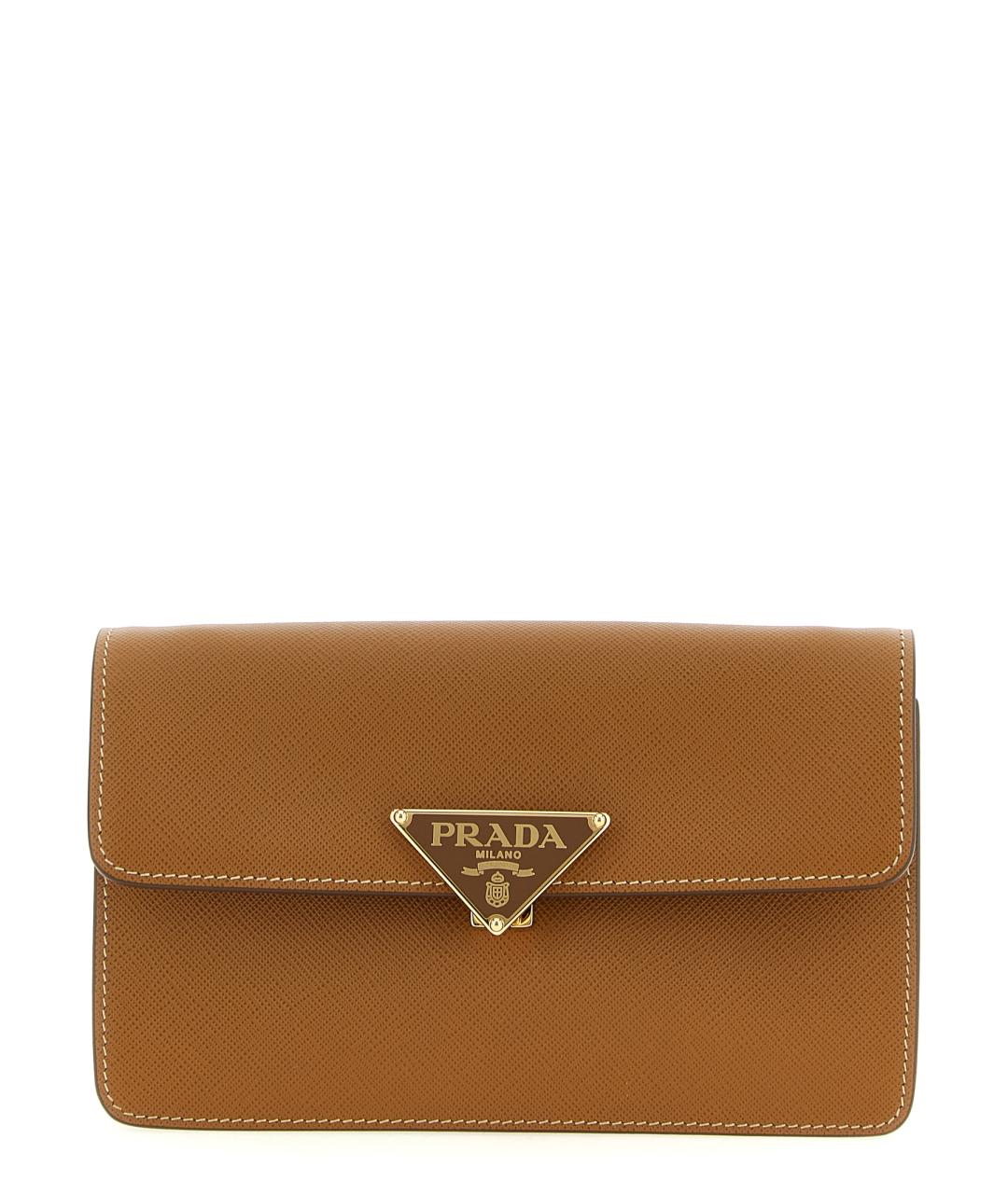 PRADA Коричневая кожаная сумка через плечо, фото 1
