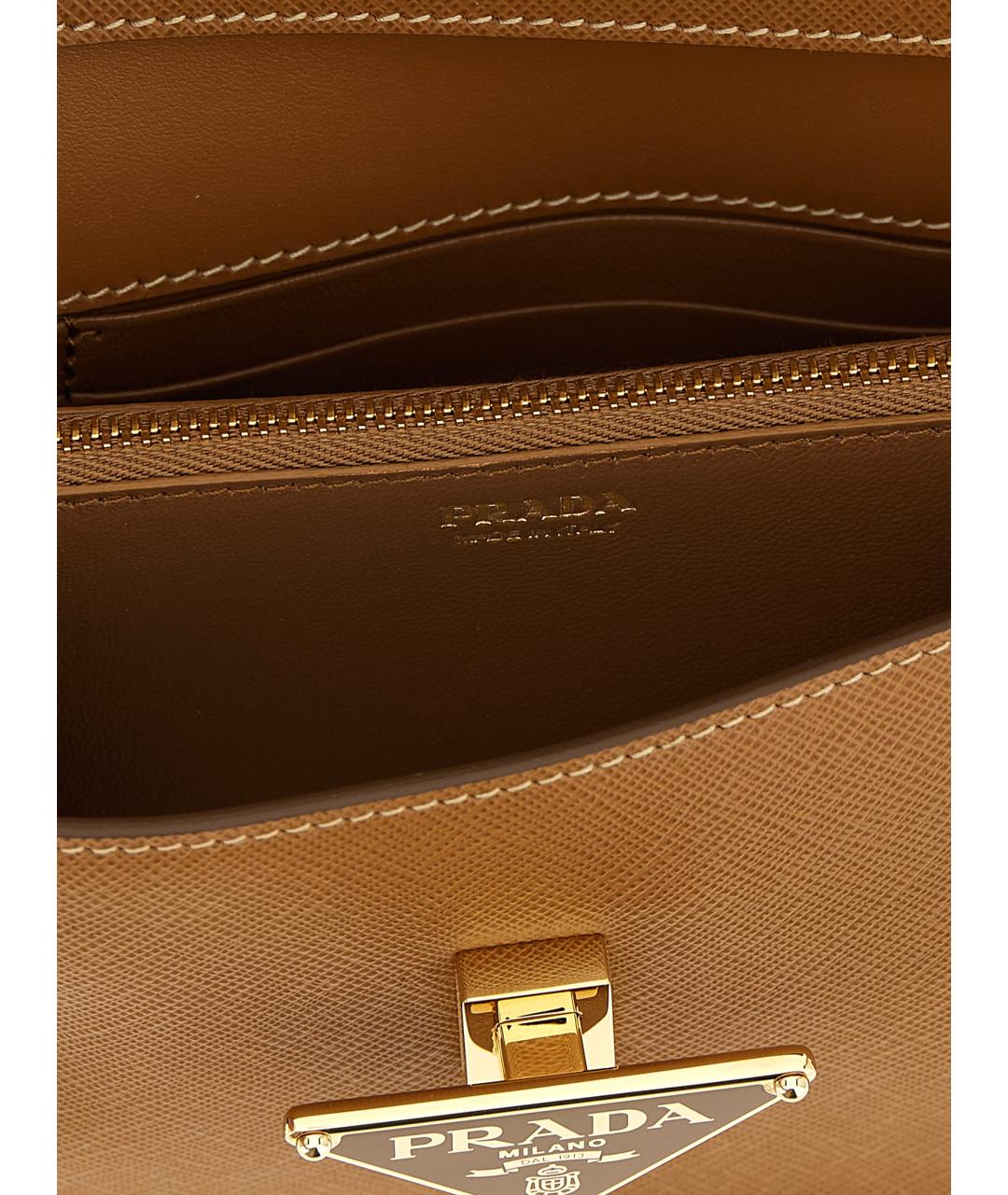 PRADA Коричневая кожаная сумка через плечо, фото 4