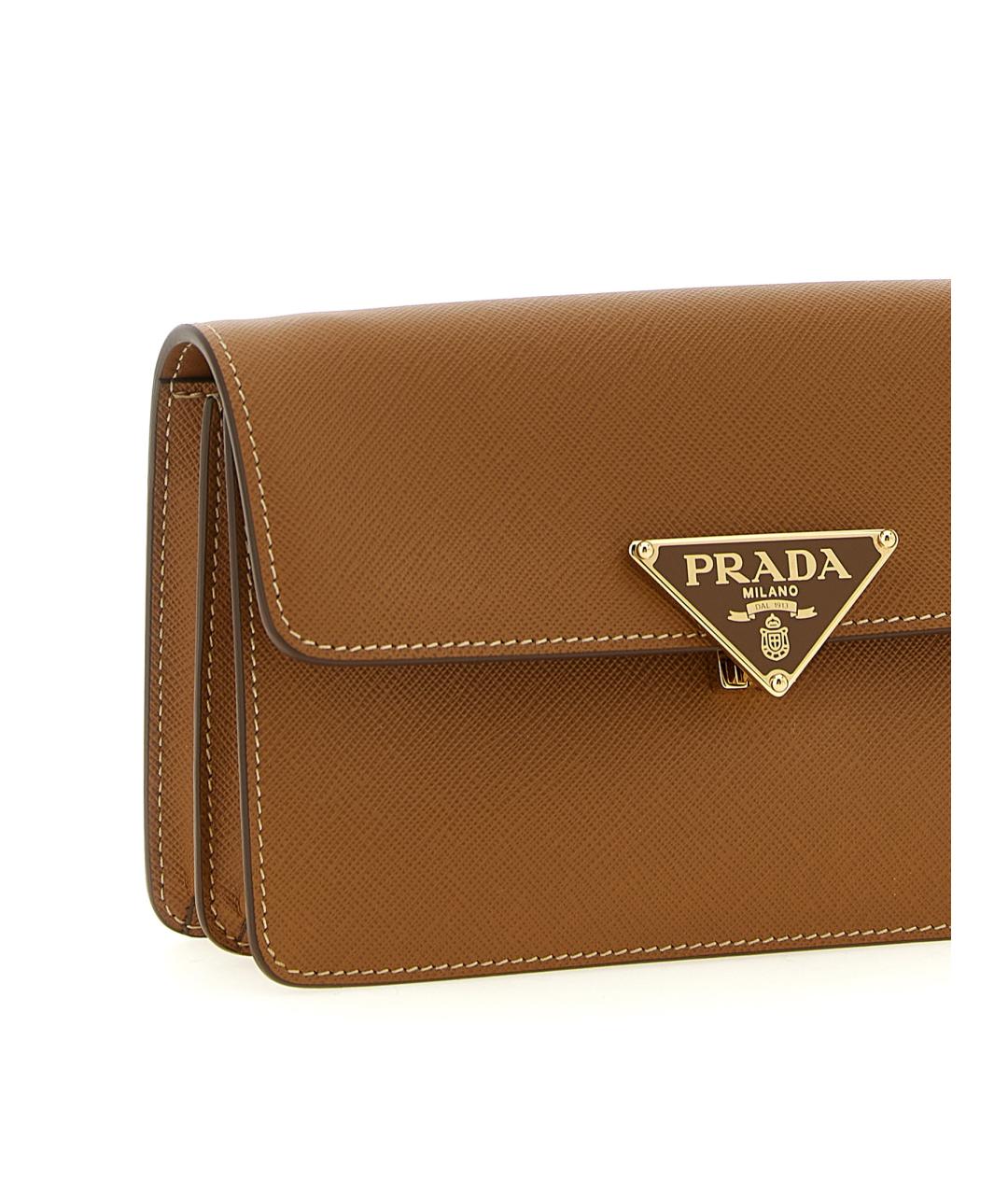 PRADA Коричневая кожаная сумка через плечо, фото 3