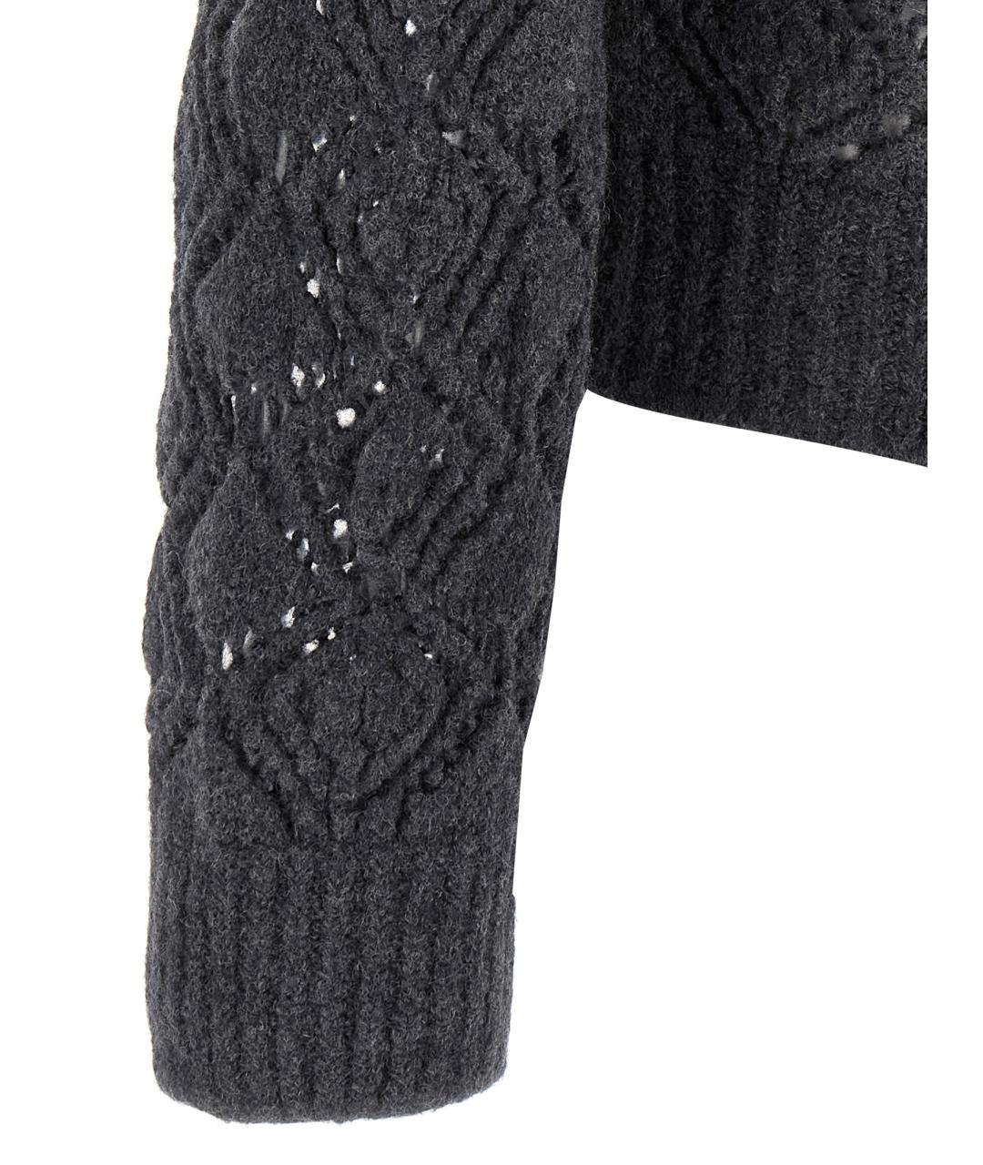 JIL SANDER Антрацитовый шерстяной кардиган, фото 4