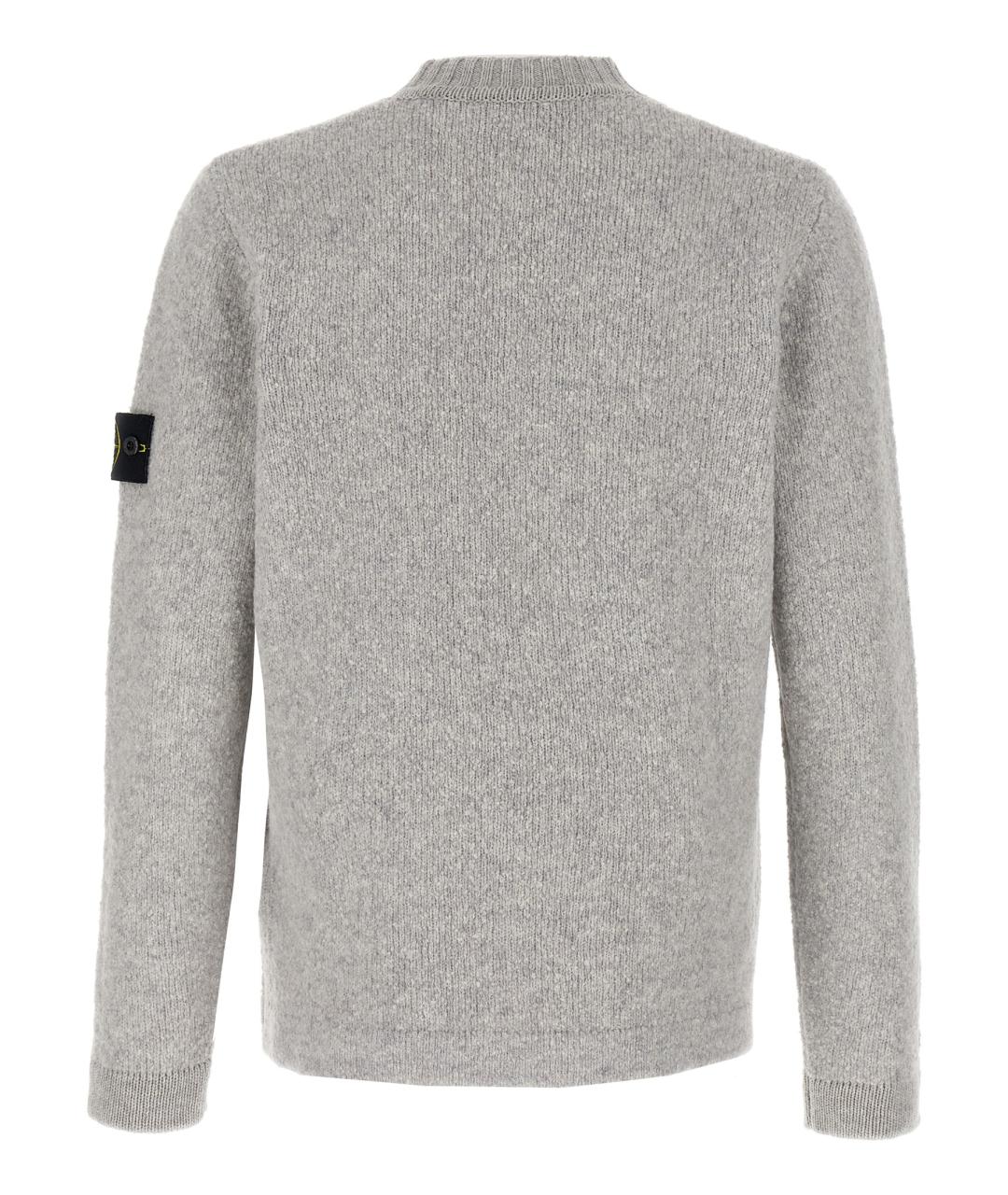 STONE ISLAND Серый шерстяной джемпер / свитер, фото 2