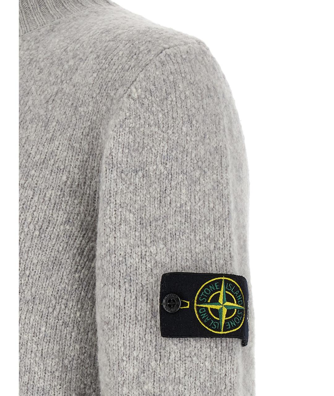 STONE ISLAND Серый шерстяной джемпер / свитер, фото 4