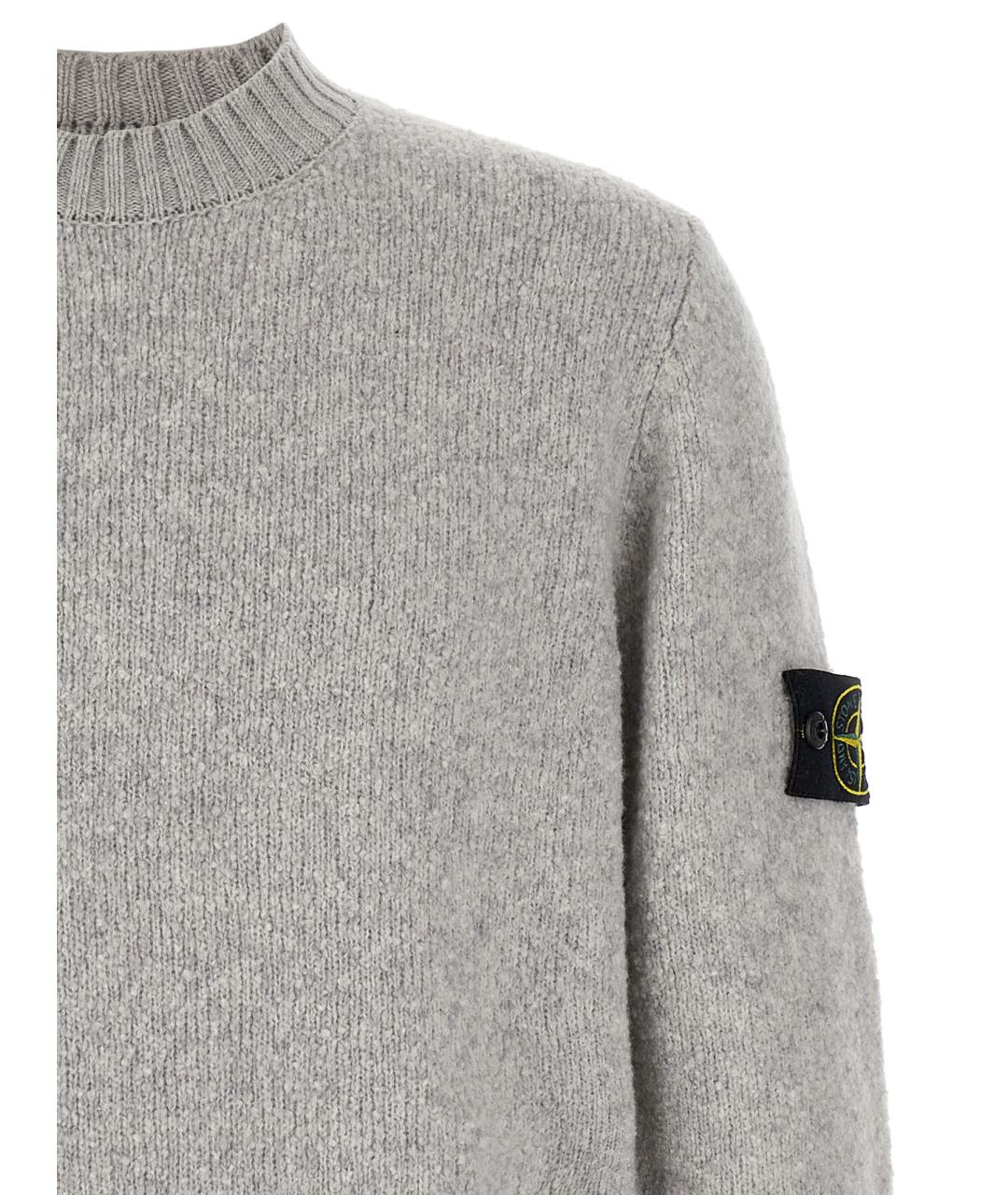 STONE ISLAND Серый шерстяной джемпер / свитер, фото 3