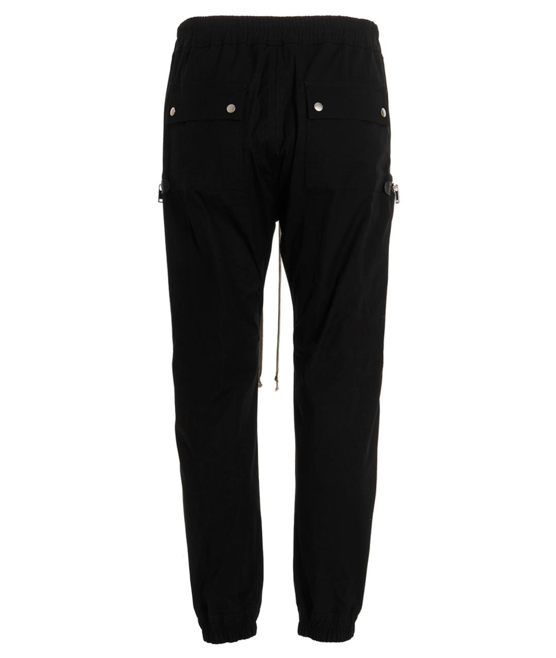 RICK OWENS Черные хлопковые повседневные брюки, фото 2