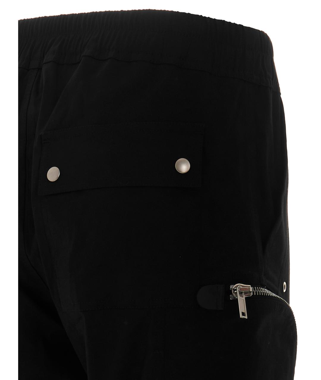 RICK OWENS Черные хлопковые повседневные брюки, фото 4