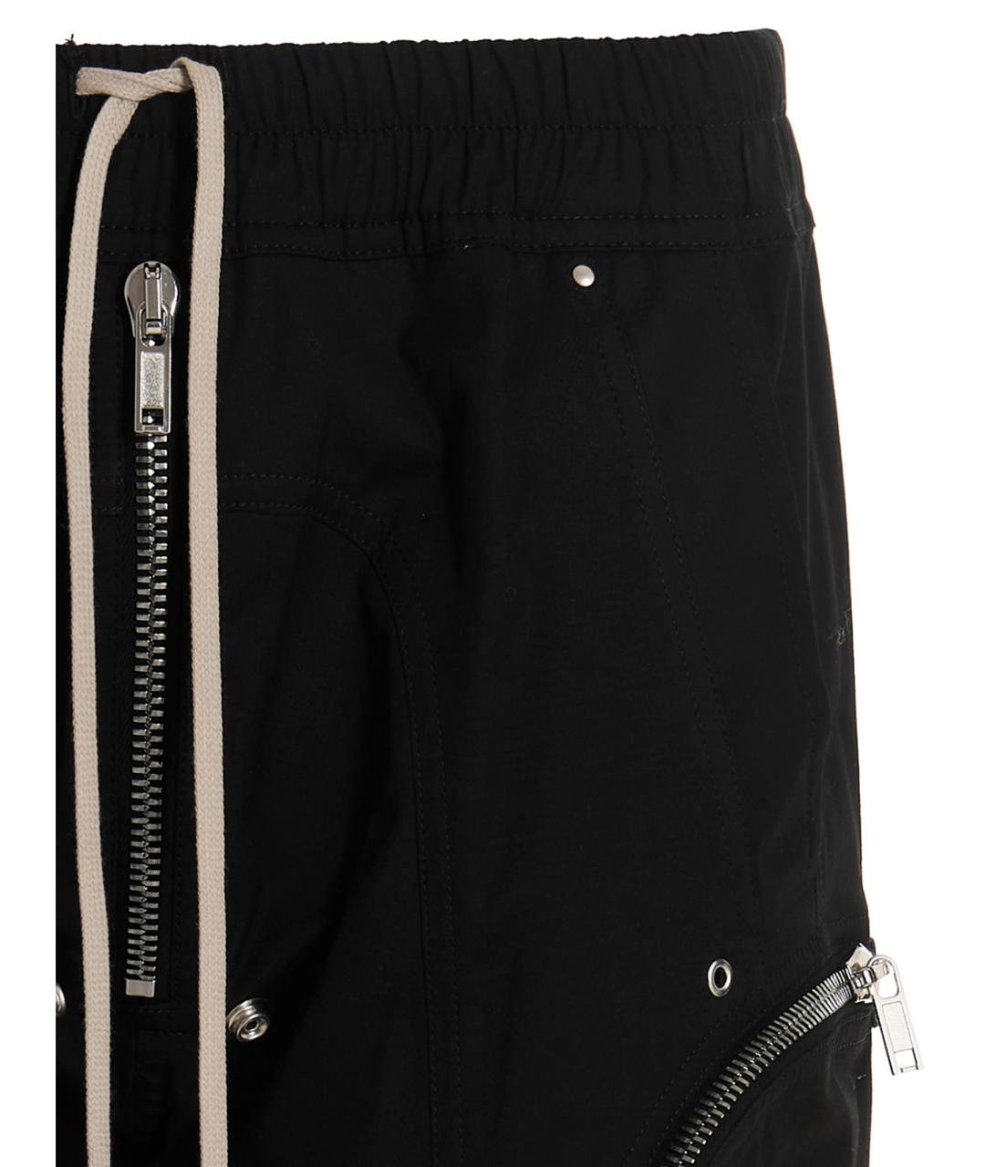 RICK OWENS Черные хлопковые повседневные брюки, фото 3