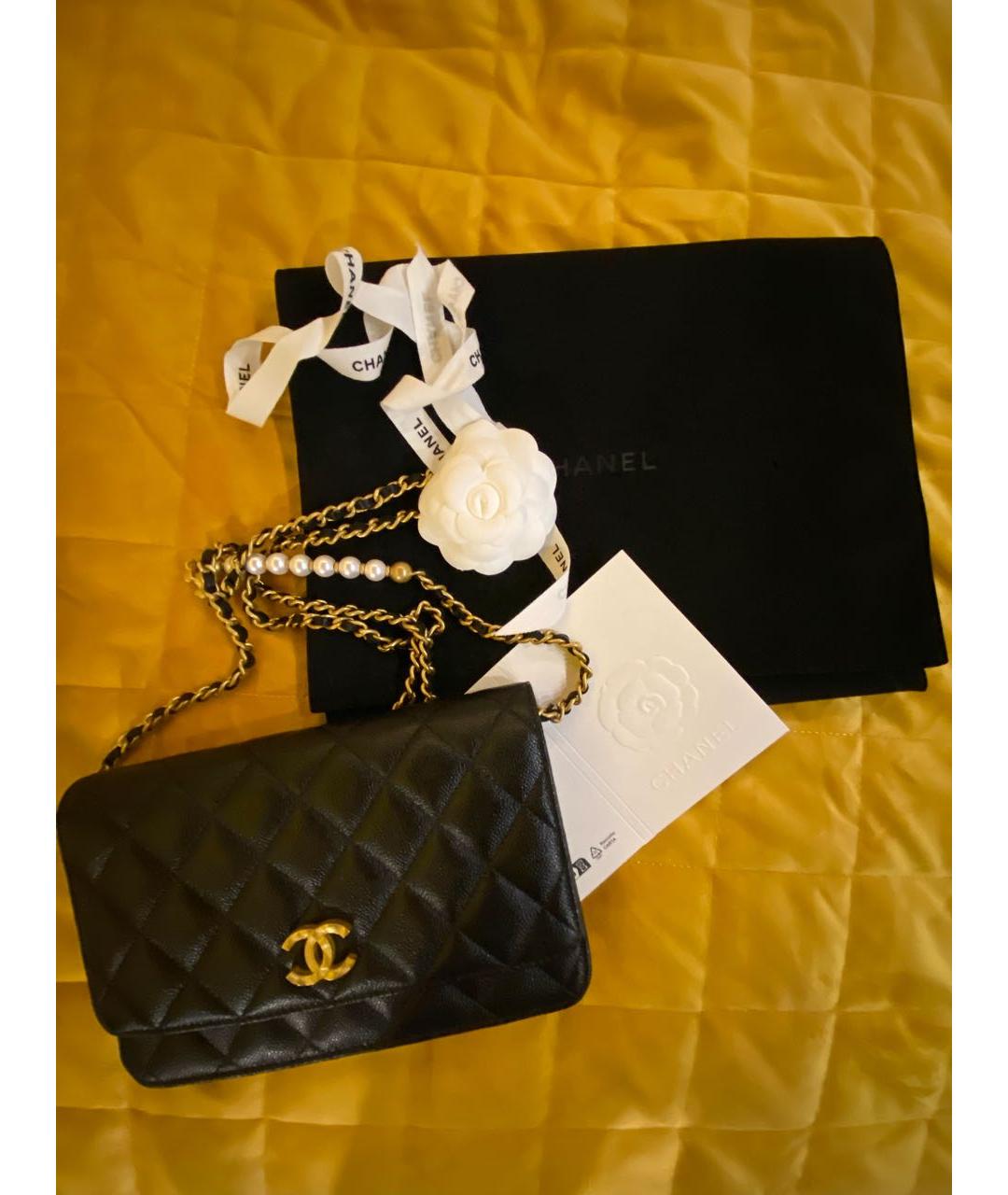CHANEL Черная кожаная сумка через плечо, фото 4
