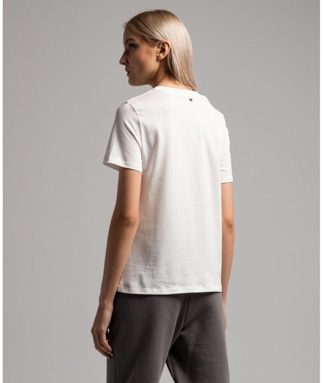 WEEKEND MAX MARA Белая хлопковая футболка, фото 3