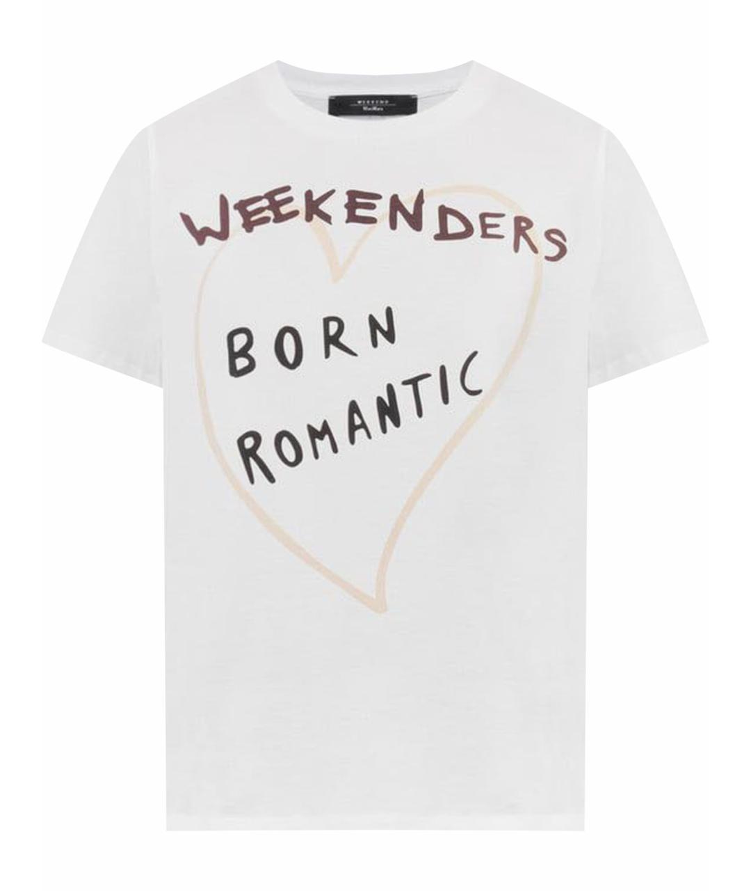 WEEKEND MAX MARA Белая хлопковая футболка, фото 1