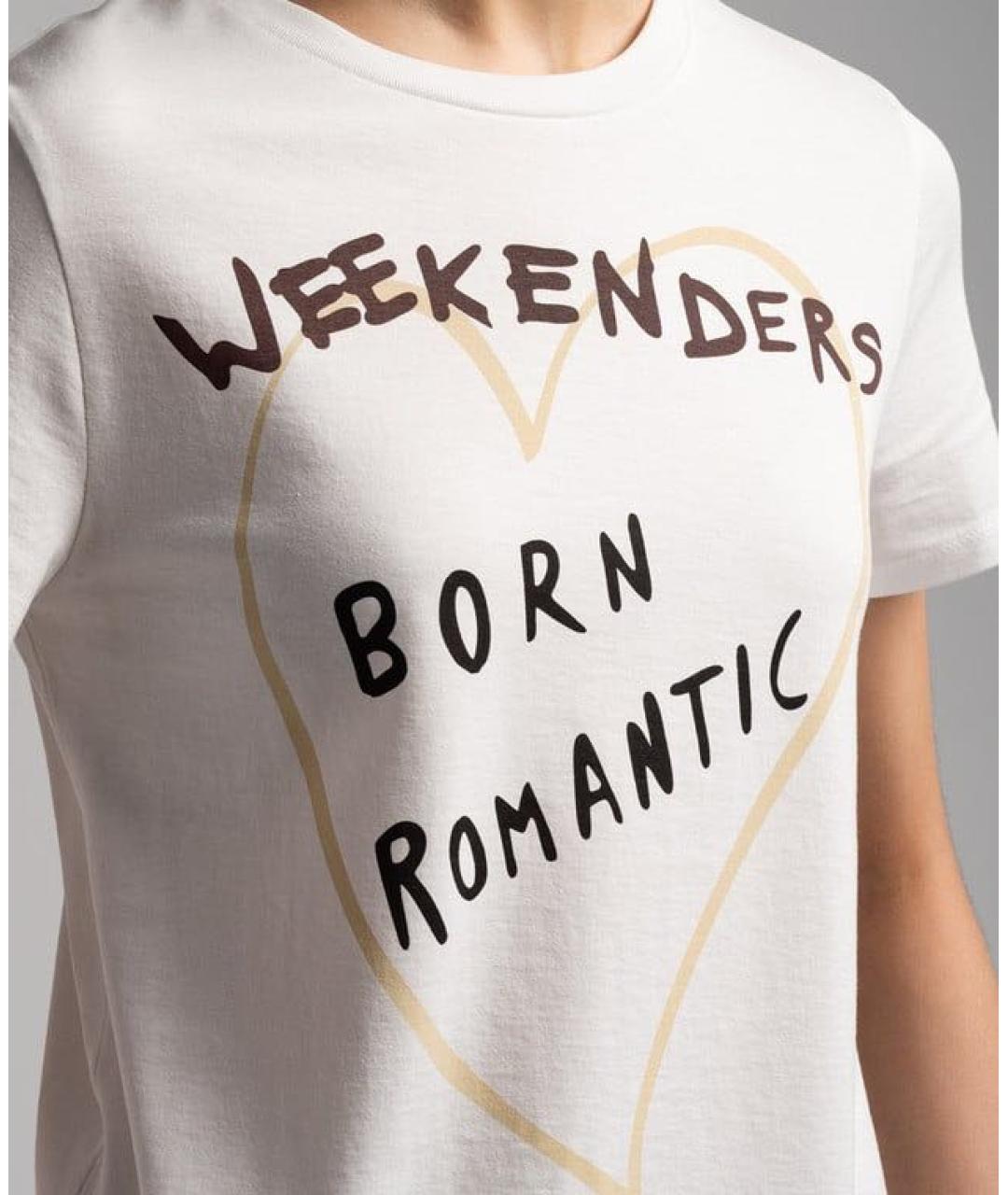 WEEKEND MAX MARA Белая хлопковая футболка, фото 2