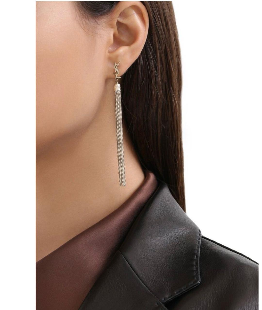 SAINT LAURENT Золотые серьги, фото 2