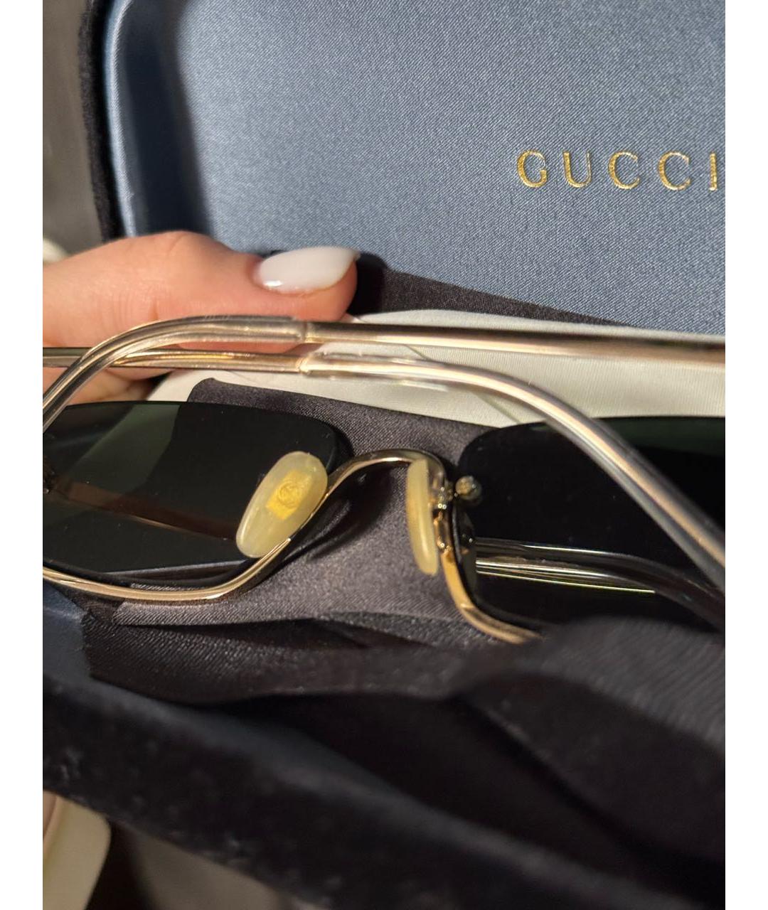 GUCCI Зеленые металлические солнцезащитные очки, фото 5
