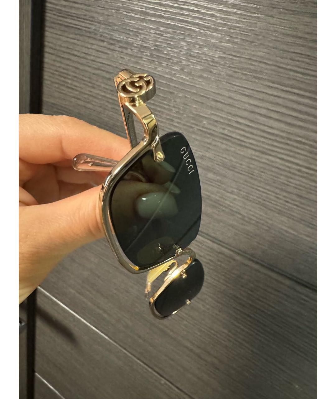 GUCCI Зеленые металлические солнцезащитные очки, фото 4