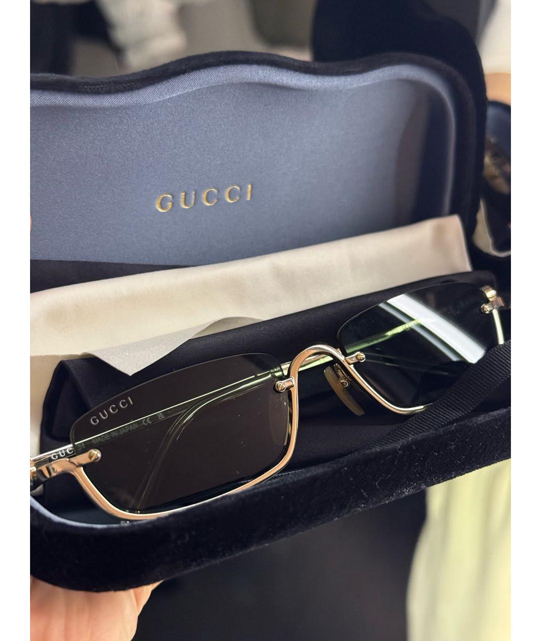 GUCCI Зеленые металлические солнцезащитные очки, фото 2