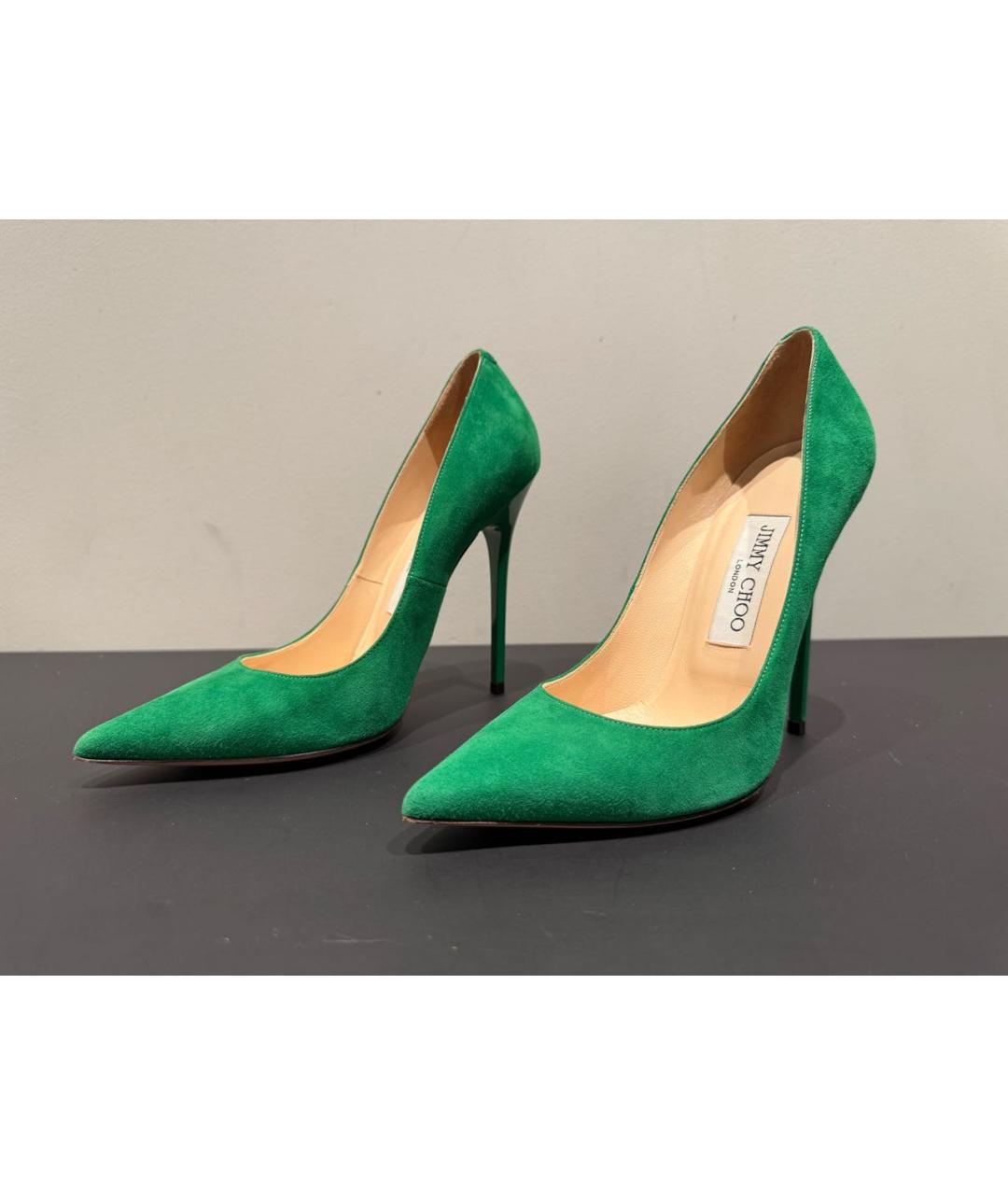 JIMMY CHOO Зеленые замшевые туфли, фото 3