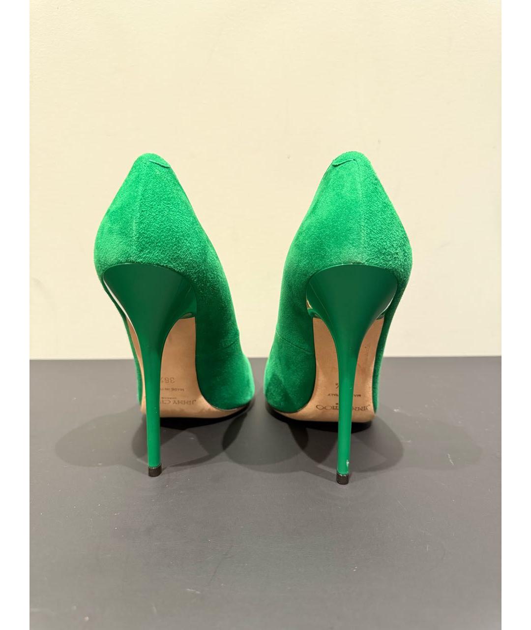 JIMMY CHOO Зеленые замшевые туфли, фото 4