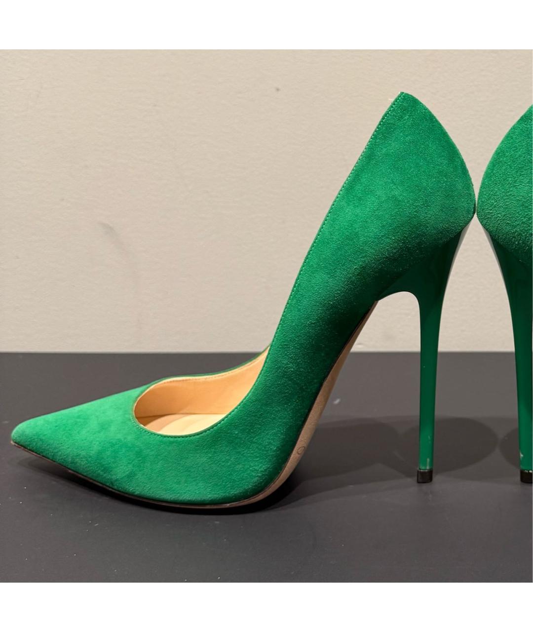 JIMMY CHOO Зеленые замшевые туфли, фото 8