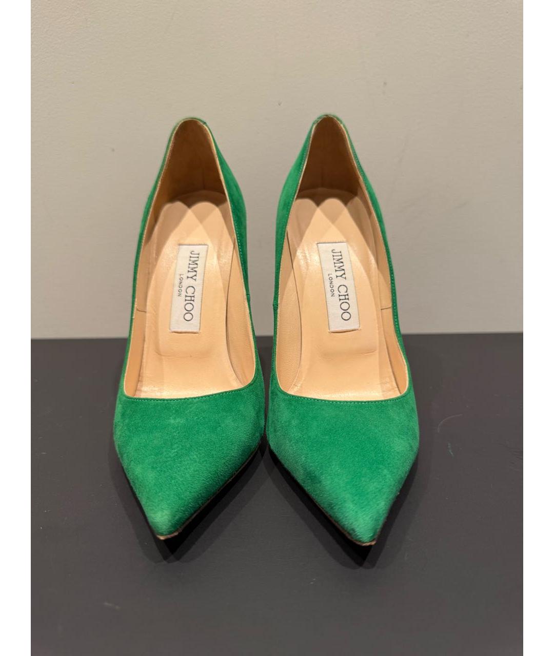 JIMMY CHOO Зеленые замшевые туфли, фото 2