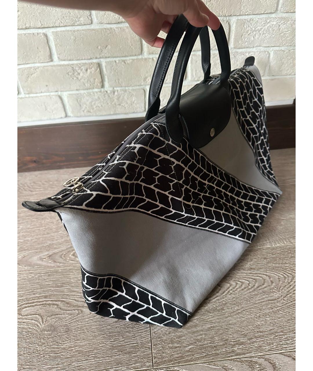 LONGCHAMP Серая хлопковая дорожная/спортивная сумка, фото 2