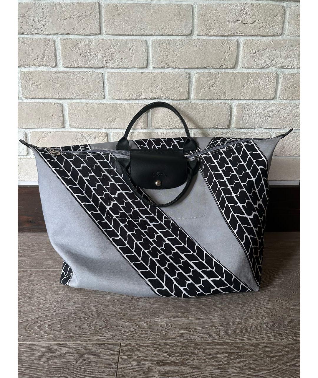 LONGCHAMP Серая хлопковая дорожная/спортивная сумка, фото 8